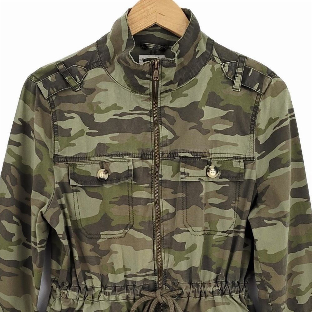SO Camouflage Utility Twill Jacket with Drawstring Size L Army Green - Picture 7 of 11